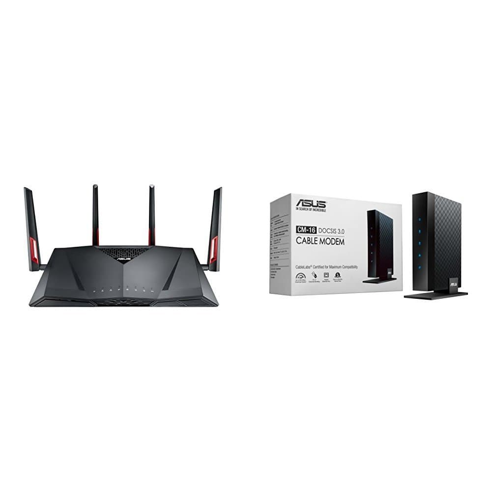 Asus AC3100 Dual band Wireless router (RT-AC88U) with DOCSIS 3.0 16X4 Cable modem ( CM-16) Kit