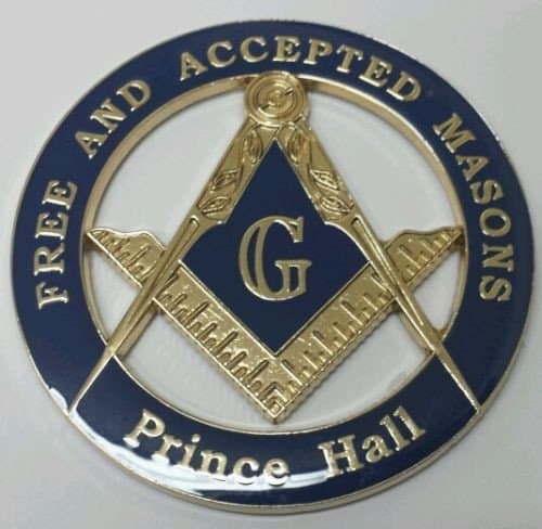 Prince Hall Affiliated Masonic Car Emblem in Blue