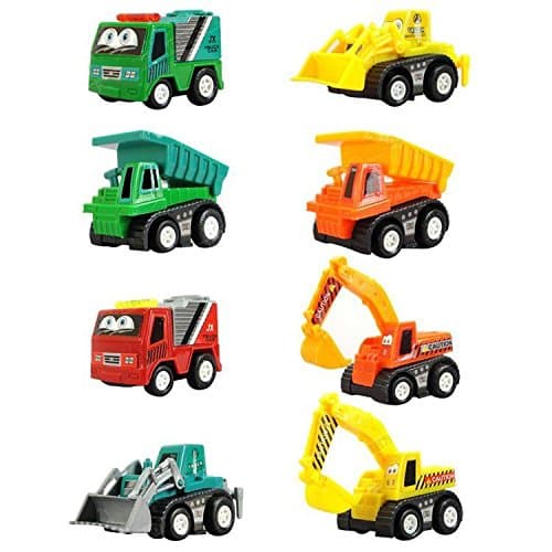 Pull Back Vehicles, Mini Push Pull Back Car, 8 Pcs Assorted Construction Vehicles Toys, Kids Pull Back Racer Cars Toy Play Set, Vehicle Play Set for Children for Fun