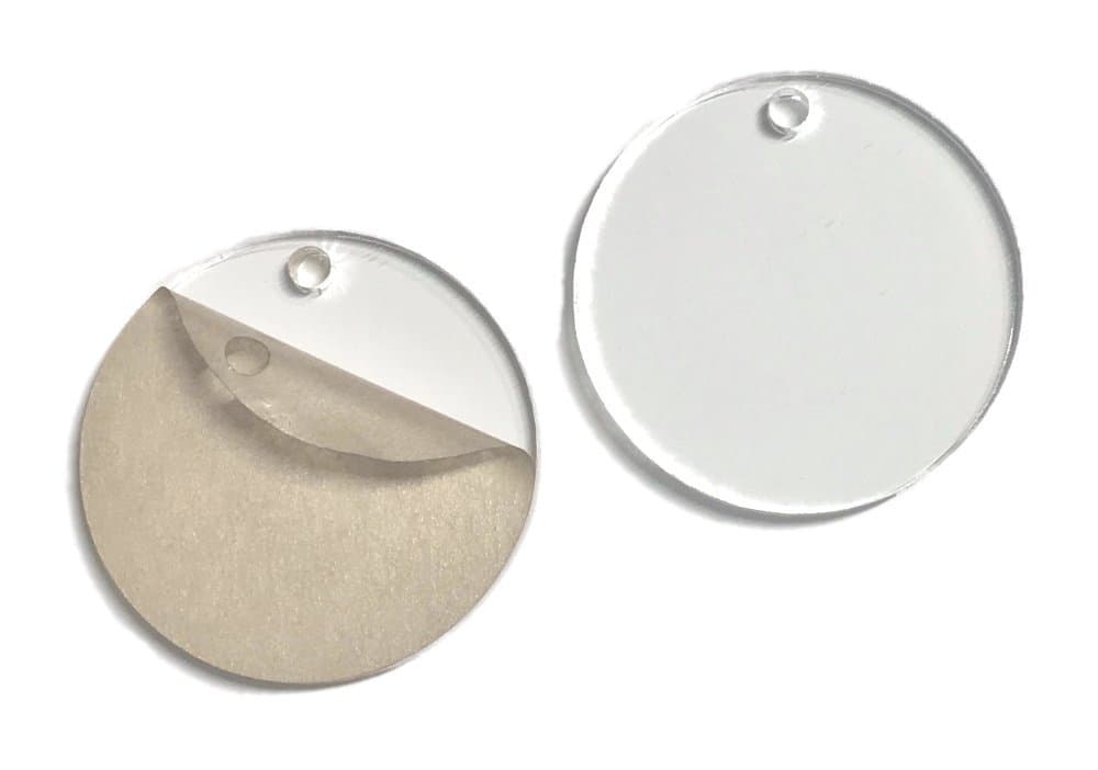 Clear Acrylic Round Circle Disc Blanks - 20 Pieces - 1/8" Thick with Hole for Keychains (2 Inch)
