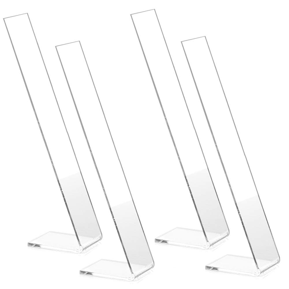 lasenersm 4 Pieces Clear Acrylic Hair Clip Display Stand L-Shaped Hairpin Display Holder Barrette Display Stand Holder Hair Clip Organizer Stand Holder, Transparent