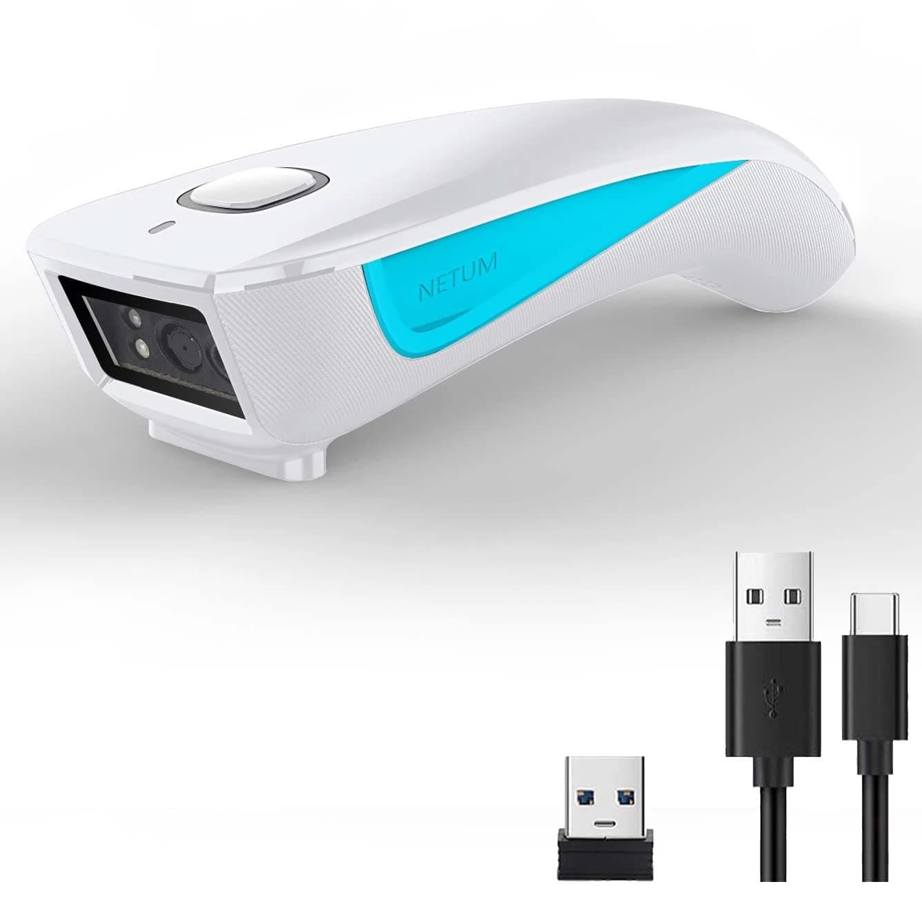 NETUM C850 Upgraded Mini Wireless Barcode Scanner, 3 in 1 Bluetooth Portable Pocket Small 1D 2D QR Code Bar Code Reader, Antimicrobial, Automatic Fast, Precise scanning for POS
