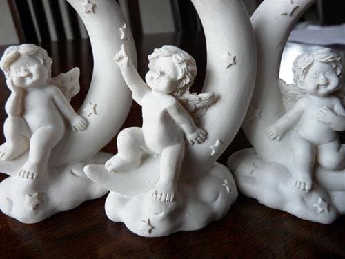 6 Cute Baby Angel in Moon Baby Angel Figurines