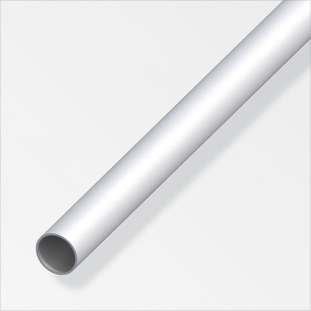 Round Tube 1m x 25mm x 1.5mm - Silver Anodised Aluminium