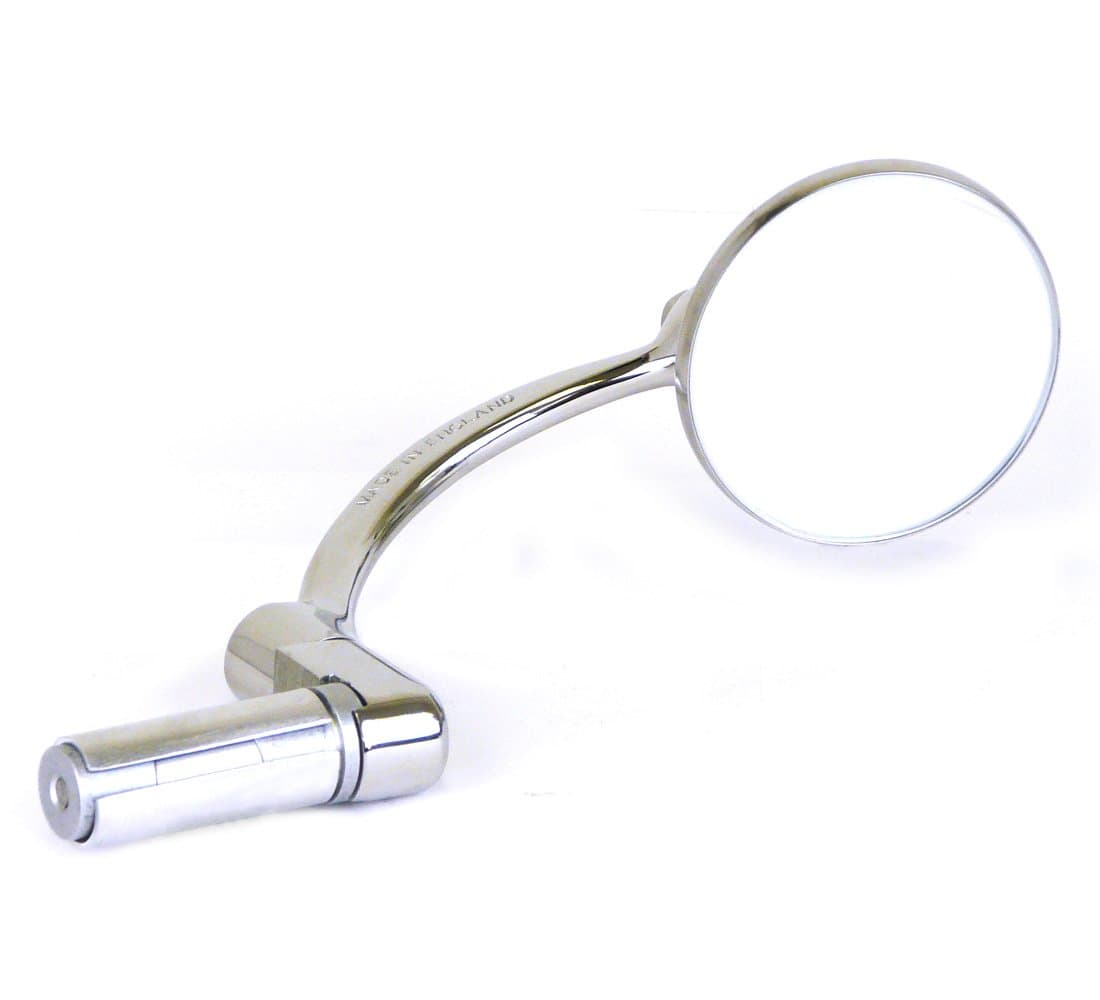 HDM Products Halcyon 835 Bar End Motorcycle Mirror (Stainless Steel, Round Head (7.5cm))