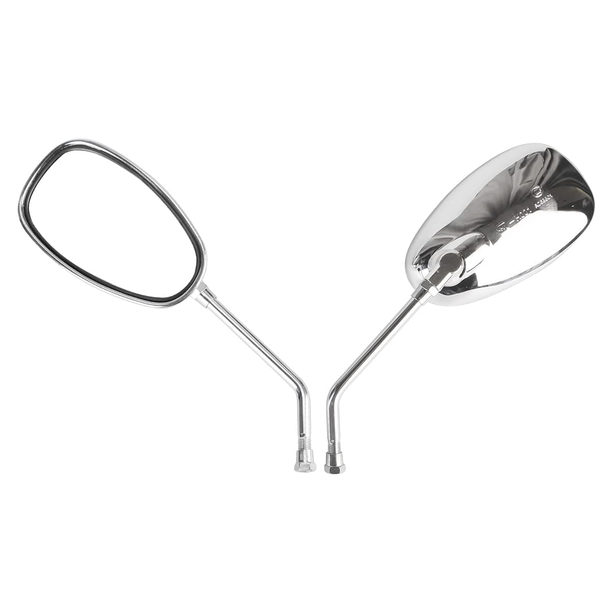 OKSTNOMotorcycle Chrome Rearview Side Mirrors universal for Chopper Scooter 10mm
