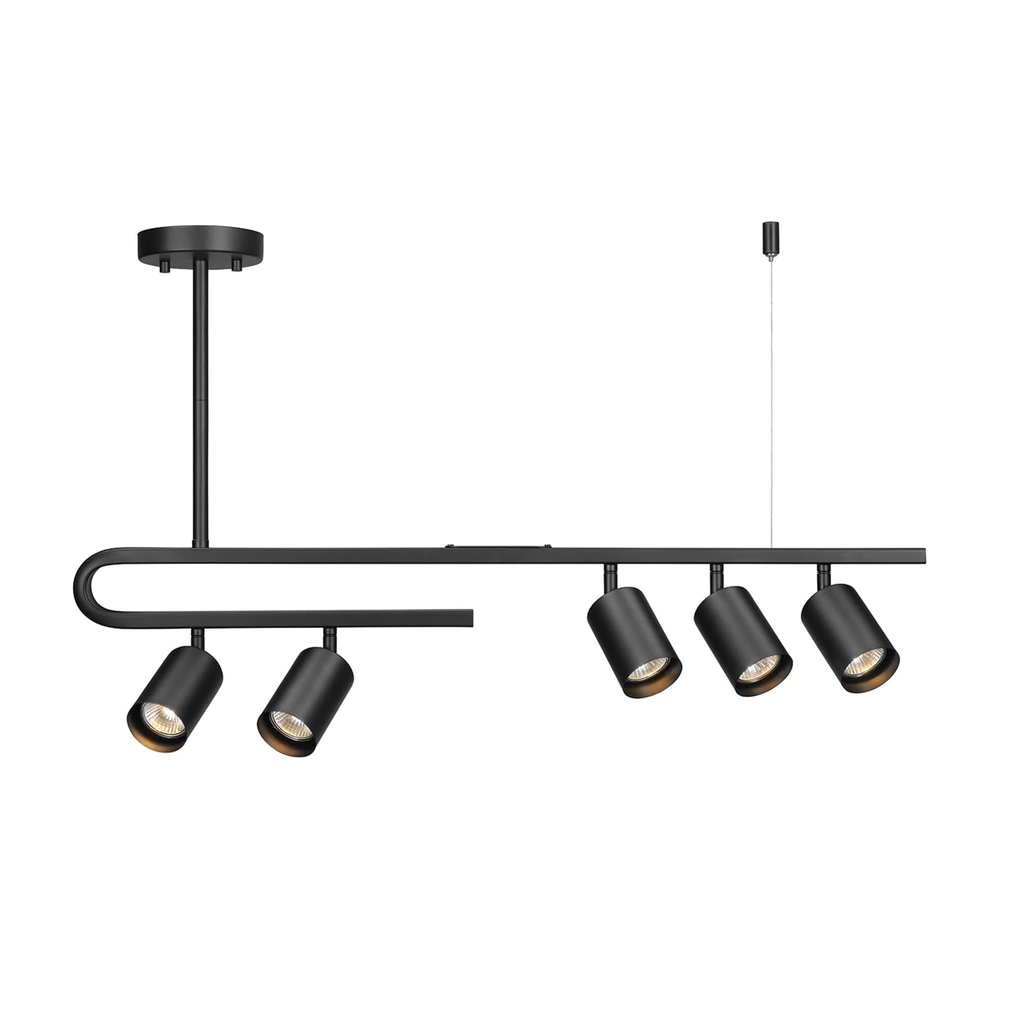 GLOBE Electric 64000121 32" 5-Light Track Lighting, Matte Black, Side Canopy, Lighting for Kitchen, Bathroom, Bedroom, or Dining Room, Living Room Ceiling Lights, Light Fixture, Kitchen Island Lights