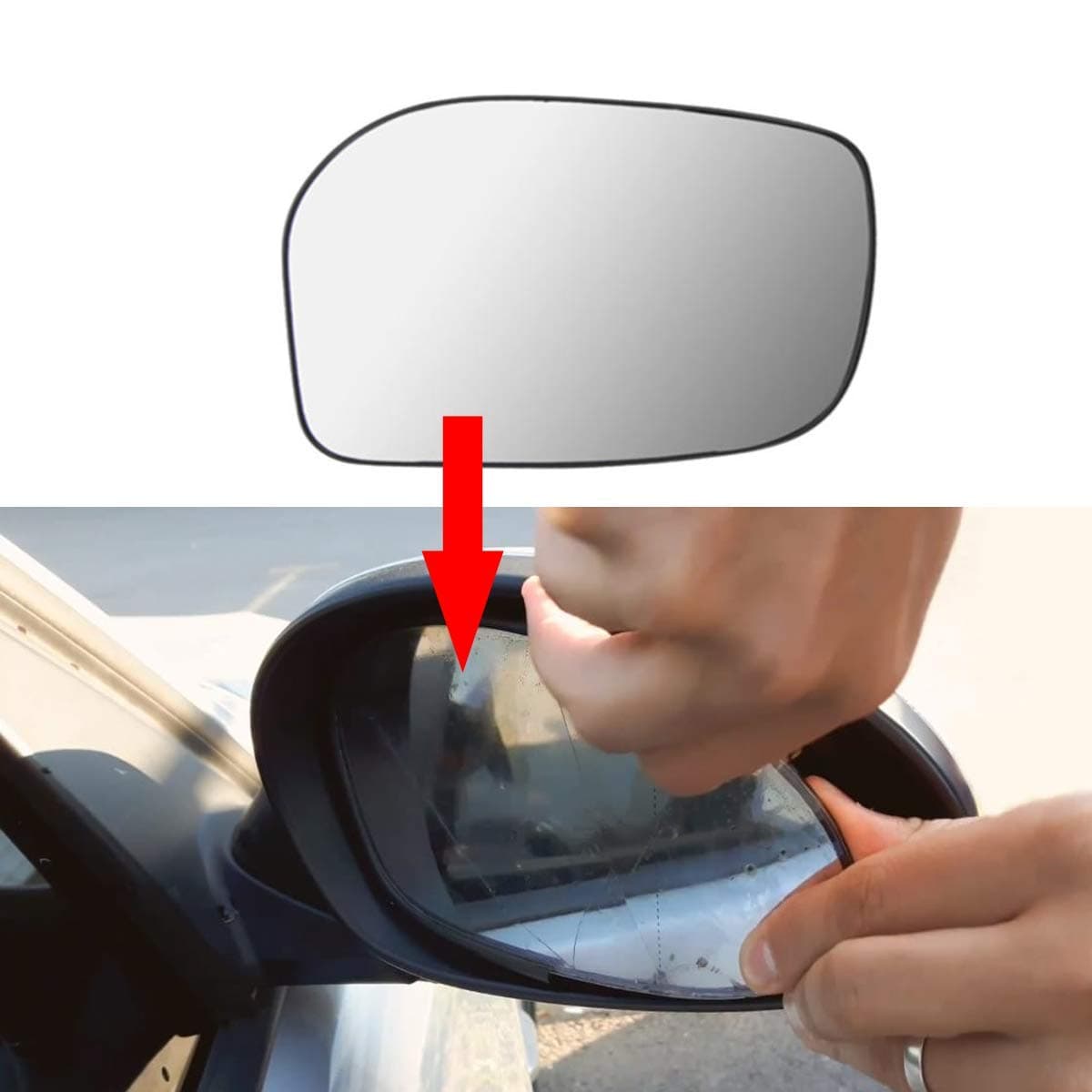 Auto Spare World Sub Mirror Plate Compatible With Honda Civic 2012-2015 (Set Of Right and Left Side)
