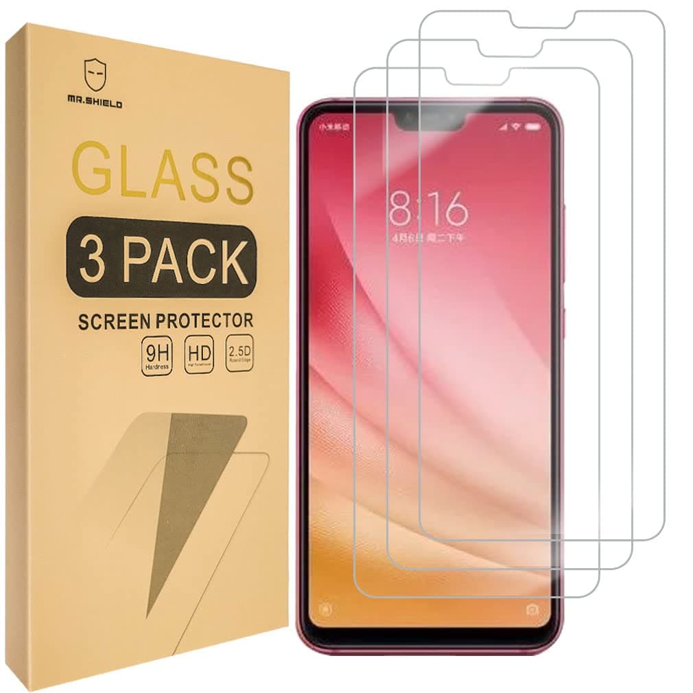 Mr.Shield [3-Pack] Designed For Xiaomi Mi 8 Lite [Tempered Glass] [Japan Glass with 9H Hardness] Screen Protector with Lifetime Replacement