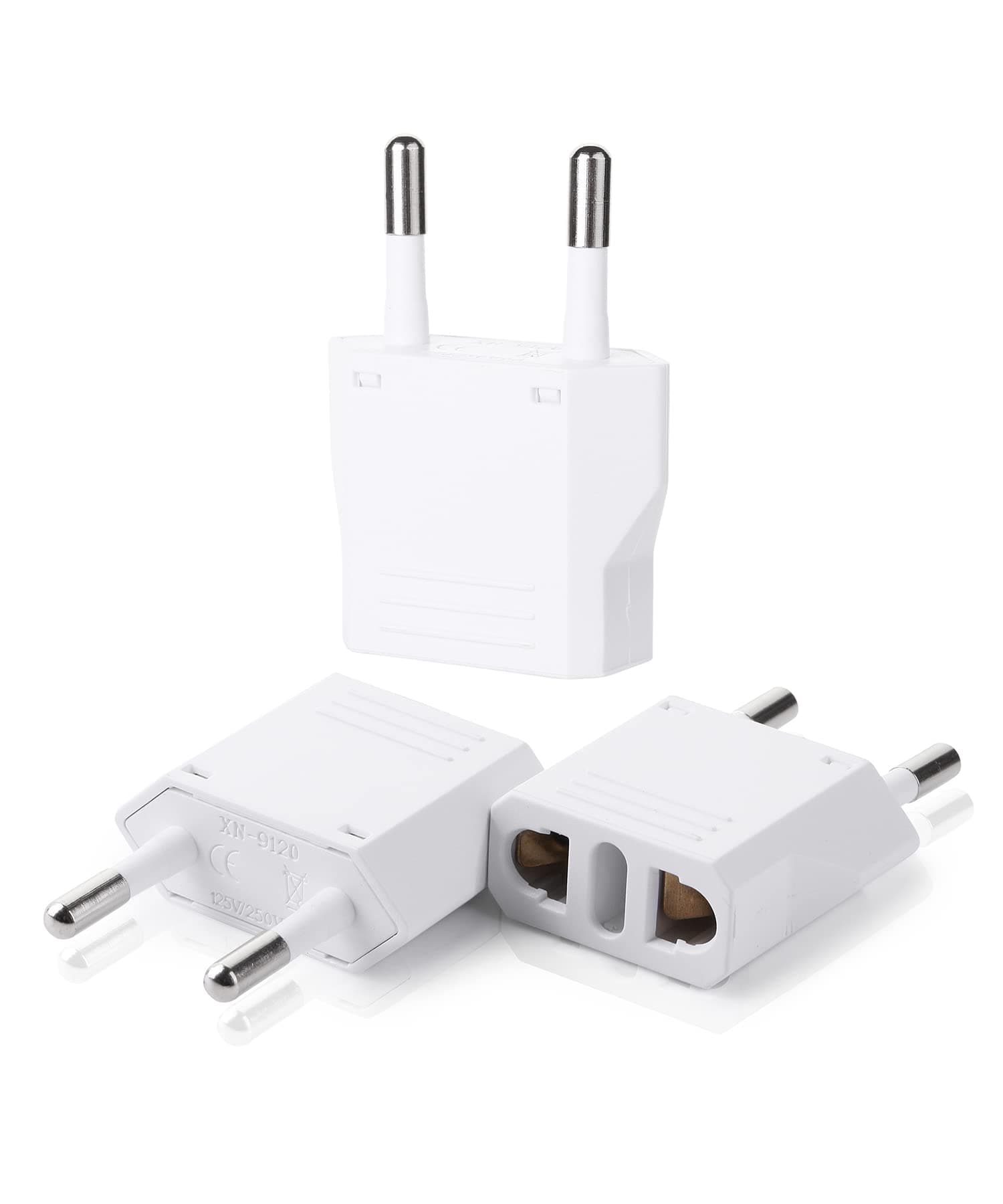 Bates 3 Pack European Travel Adapter - US to EU Plug Adapter