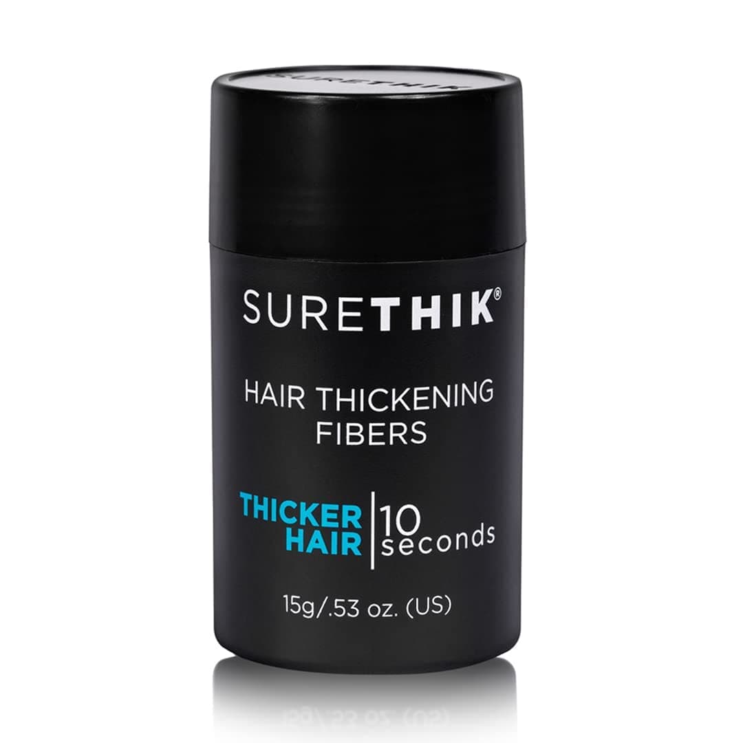 SURETHIK Hair Fibers, 15g (Black), Fills Thinning Hair for Visibly Fuller Look, Conceals Bald Spots, Natural Look, For Men & Women