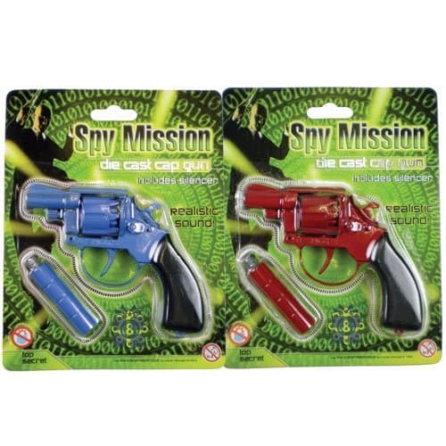 Spy Mission Die Cast Metal Cap Gun -with Silencer