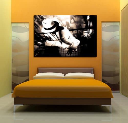 CANVAS WALL ART PRINT "Michael Jackson smooth criminal" CANVAS PRINT READY TO HANG STRETCHED OVER CHUNKY SOLID PINE BARS 30x20