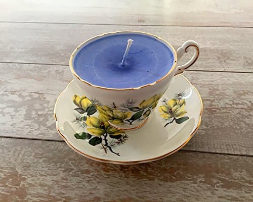 Teacup Candle - Vintage Regency China Floral Pattern Design with Hydrogen Scented Soy Wax Candle