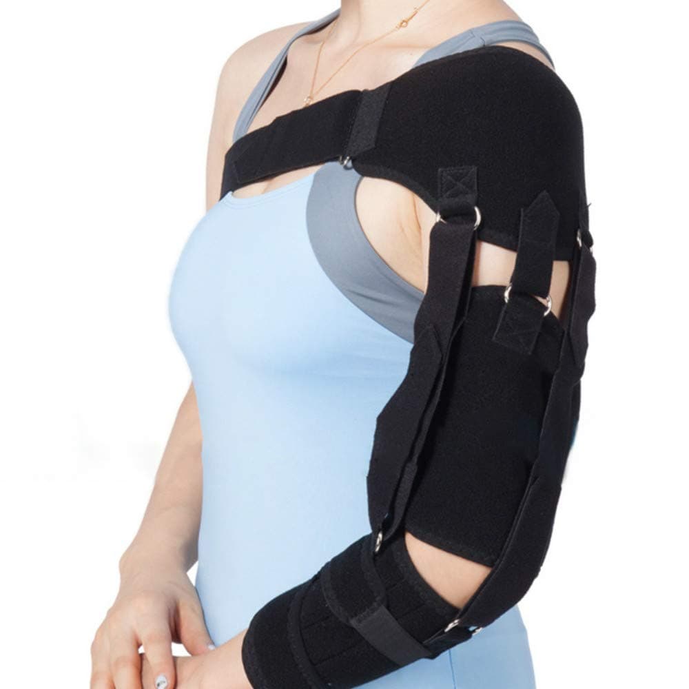 Shoulder Brace Support Correct Belt -Compression Pad Sleeve for Right or Left Upper Arm & Shoulder Support with Adjustable Straps for Stroke Hemiplegia Subluxation Recovery
