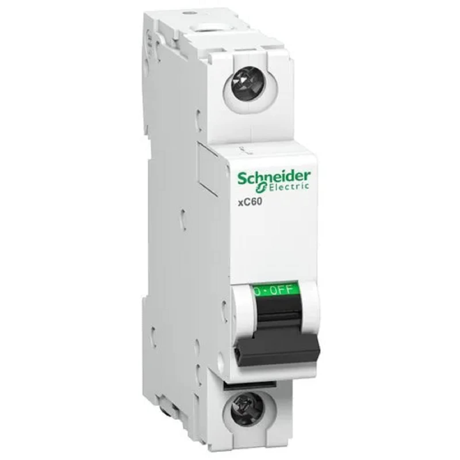 Schneider Electric Acti9 xC60 32A 1-Pole MCB | C Curve, 15kA High Breaking Capacity | Miniature Circuit Breaker for Reliable Overload & Short-Circuit Protection| DIN Rail Mount | IEC Certified | White