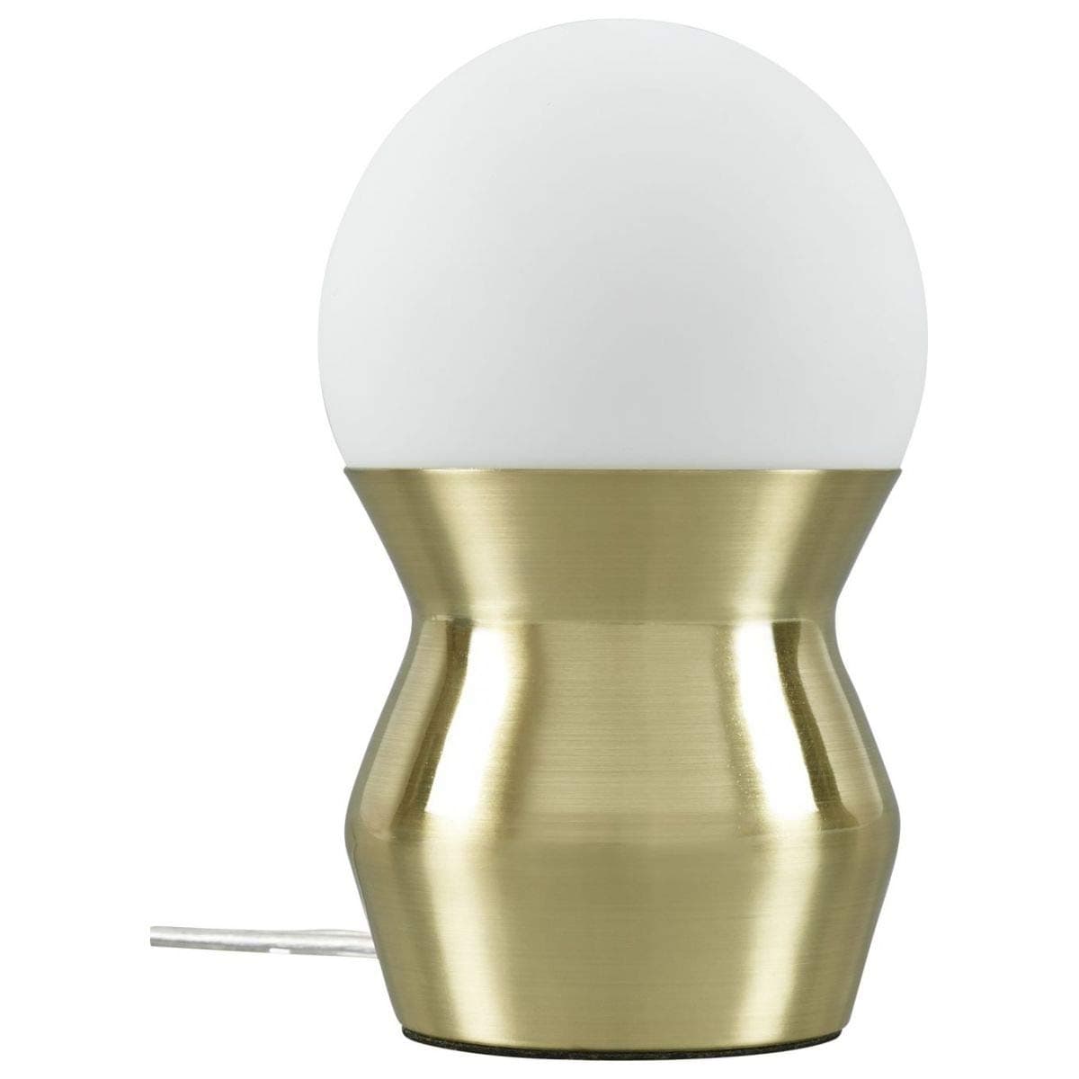 Modern Design Brass Metal Base White Frosted Glass Shade Table Lamp LED Bedside Lamp for Bedroom Desk Lamp with Warm White 3W LED Bulb