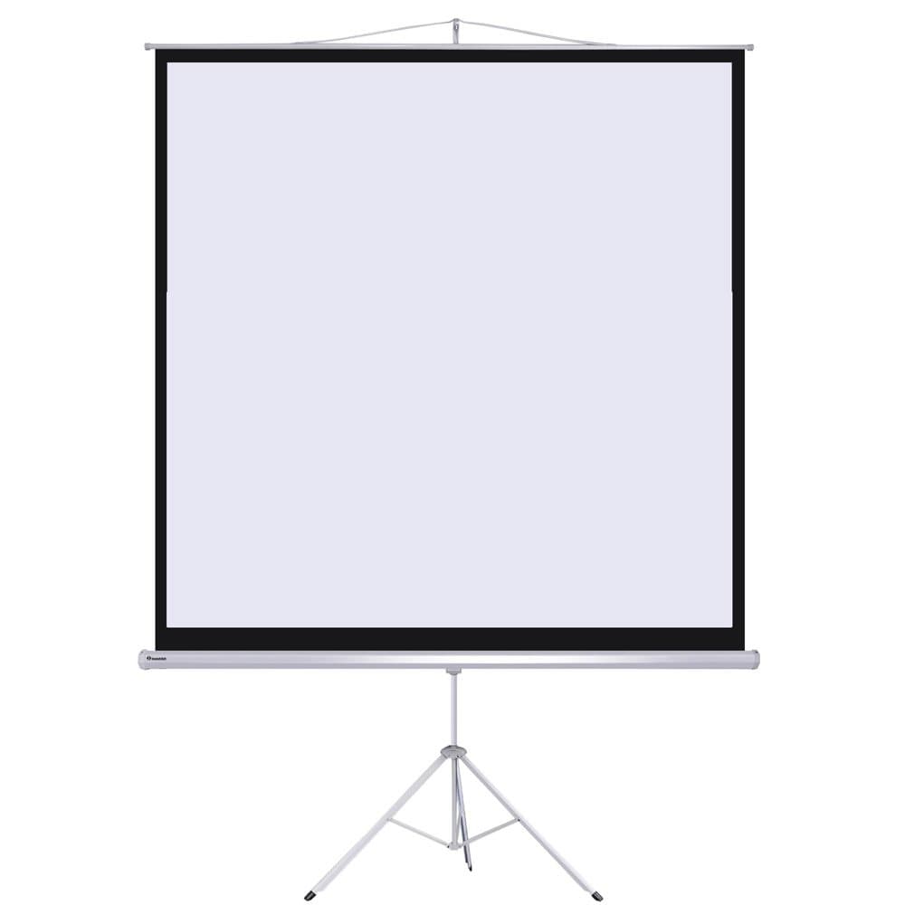 Instahibit 100" Diagonal 1:1 Manual Pull Down Square Projection Screen 70"x70" Foldable Tripod Stand