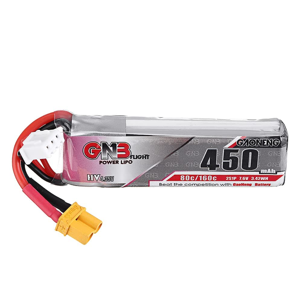 7.6V 450Mah 80C 2S Hv 4.35V Lipo Battery Xt30 Plug for Eachine Betafpv Drone FPV Racing Drone