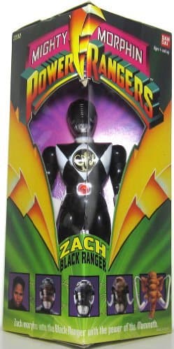 Original Mighty Morphin Power Rangers ZACH BLACK RANGER 8 Action Figure (1993 Bandai) by Might Morphin Power Rangers