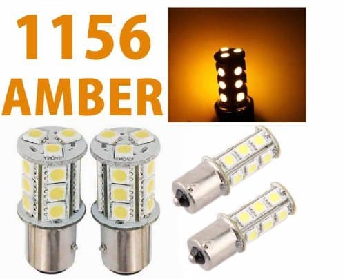 2 pcs Car/Truck/Vehicle/Motorcycle 1156 BA15S 18 SMD 5050 LED Turn Signal Reverse Backup Light Bulb Lamp Amber/Yellow by Autolizer