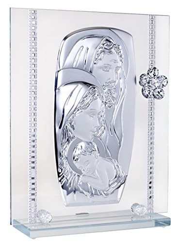 Italian 925 Silver Mother with Child Tabletop Figurine w/ Swarovski Crysta
