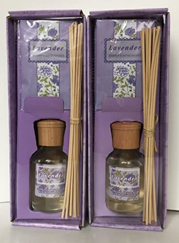 Mood Therapy (2 Bottles/Set) Home Fragrance Reed Diffuser Scented Refill Oil - Lavender (2 x 3.4 oz)+ 20 Replacemtn Sticks (9") + 2 Sachets
