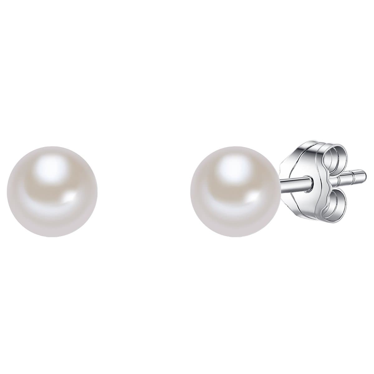 Valero PearlsSterling Silver 925 rhodium-plated Ladies Stud earrings with Freshwater cultured pearls white 00186110
