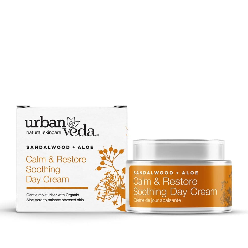 Calm & Restore Soothing Day Cream| Hydrating Face Cream with Sandalwood & Organic Aloe Vera| For Dry, Sensitive and Inflamed Skin| Moisturiser Face Women and Men| Collagen Face Cream| 50 ML