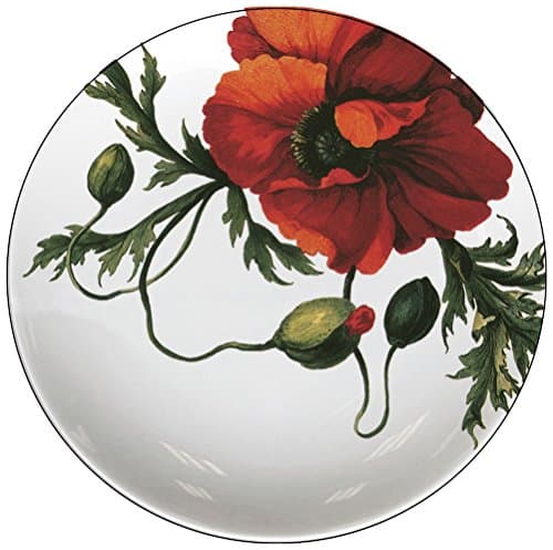 4 Count Melamine Tidbit Topper Boxed Plate Set, Red Papaver
