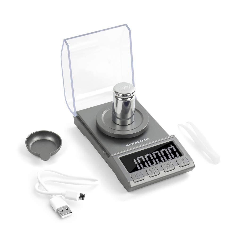 Digital Milligram Scale, 100g x 0.001g NEWACALOX Reloading High Precision Jewelry Scale,Portable Jewelry Scale with...
