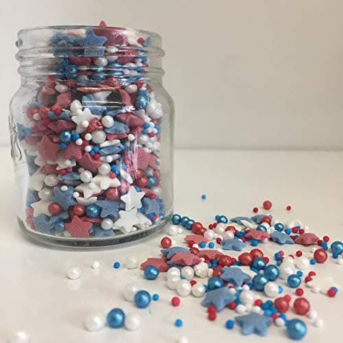 Sprinkles and Toppers Ltd Red White & Blue Patriotic Sprinkles Mix- 100g (5-10 BUSINESS DAYS SHIPPING FROM UK)