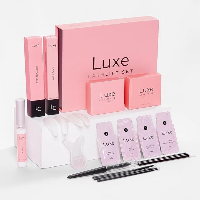 Luxe Cosmetics - Lash Lift Kit - Complete Set for Eyelash Lifting - New Pro Version - Easy to Apply and Long Lasting Finish - Professional Results up to 8 Weeks from Home- Includes 3 Applications
