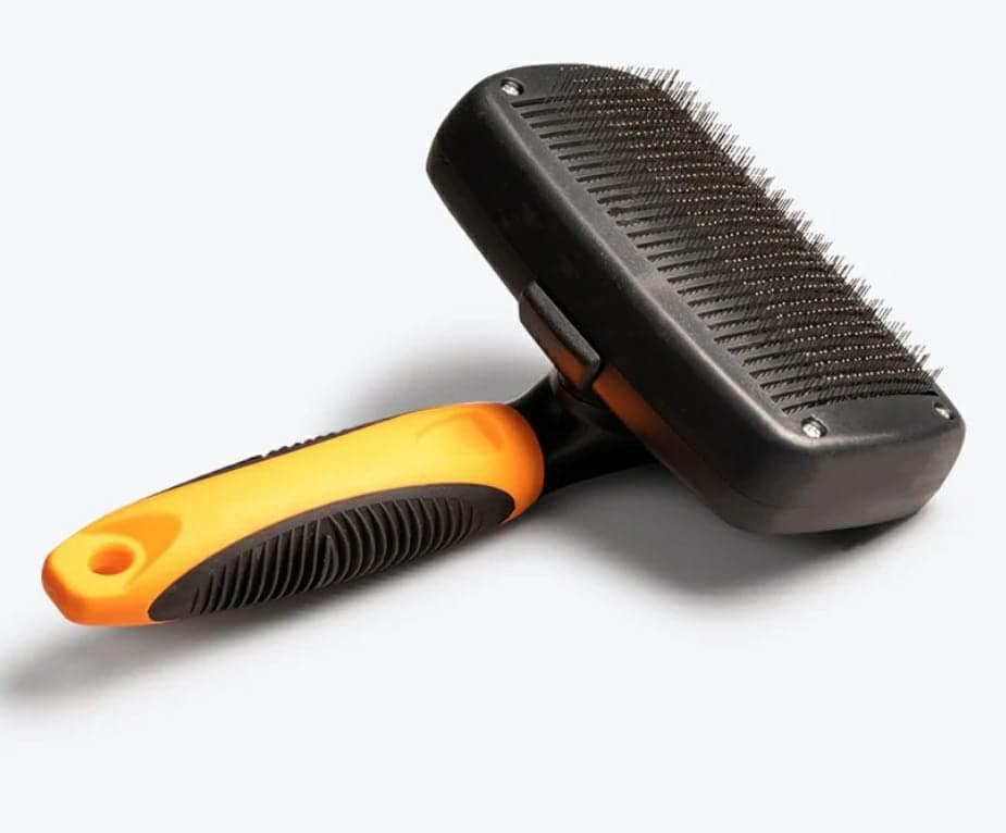 YUPPY PUPPY Pet Grooming Brush Plastic Auto Slicker Self Cleaning Hair Brush for Dogs & Puppies - Color May Vary