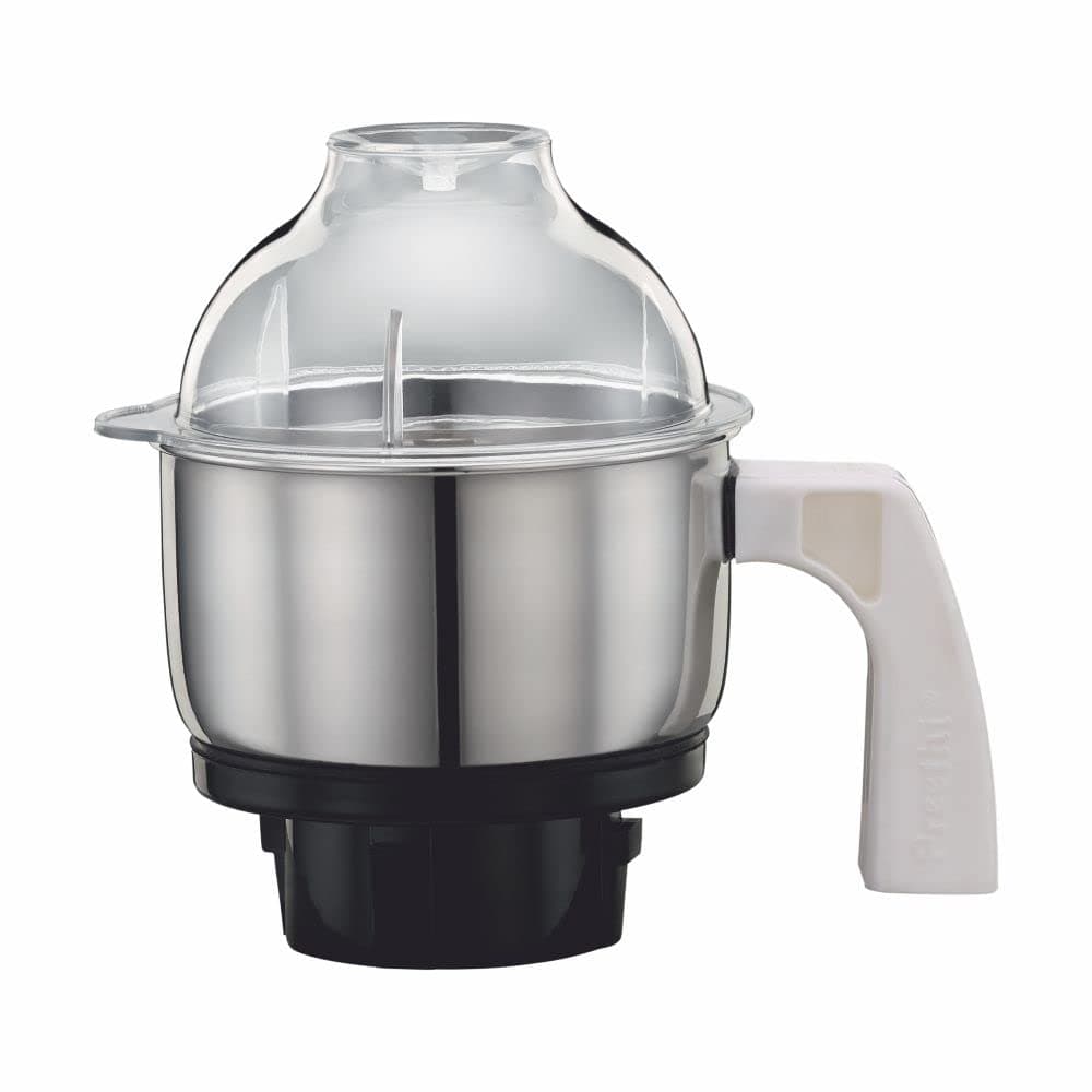 MGA-504 0.5-L Jar (Steel and Transparent) | Stainless Steel & Glass | Built-in Grinder | Brushed Finish
