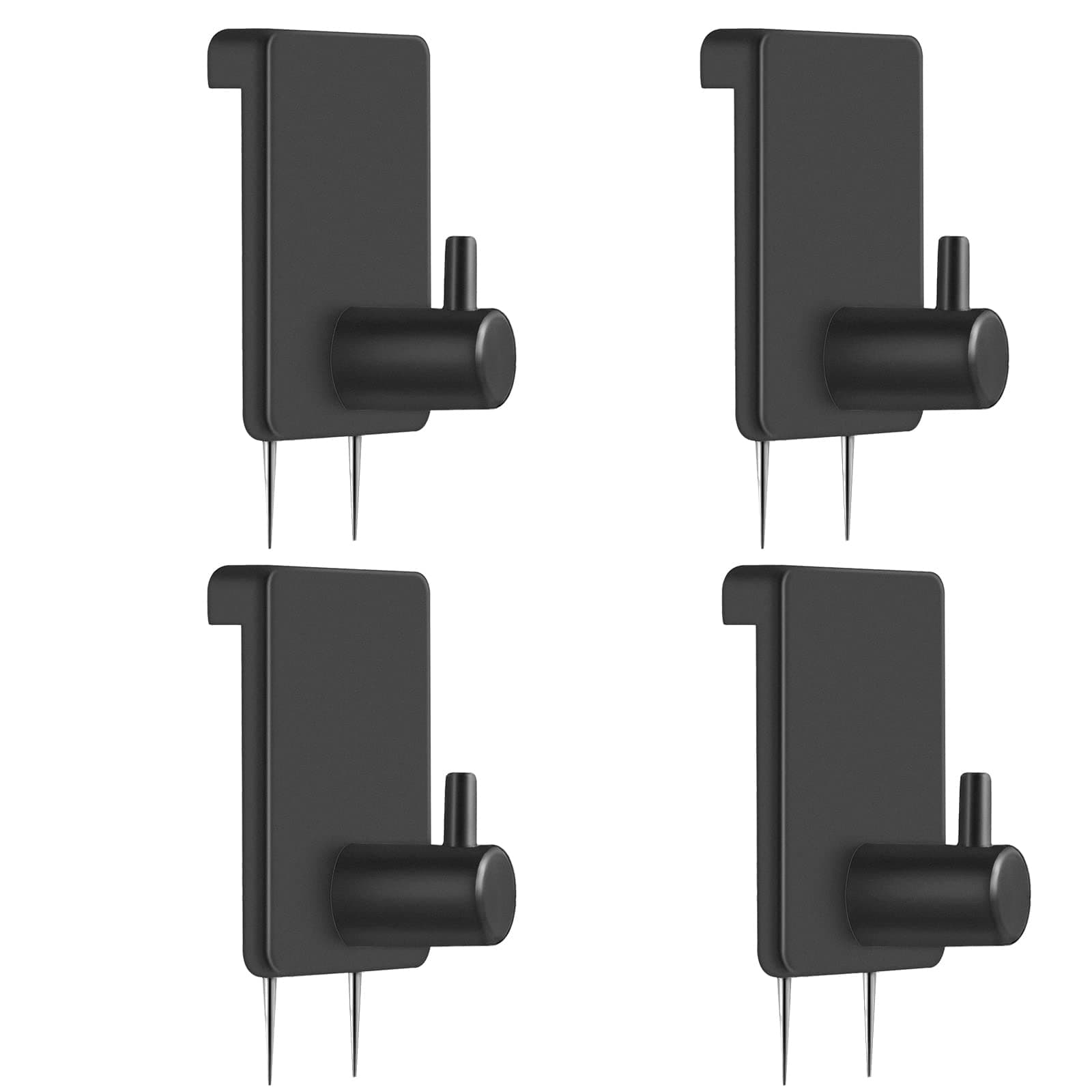 Lounsweer 4 Pcs Cubicle Hooks for Fabric Walls Cubicle Clips Fabric Panel Wall Coat Hooks Stainless Steel Picture Hangers for 50 Lbs Home Office Room Board Hanging Supply, Black