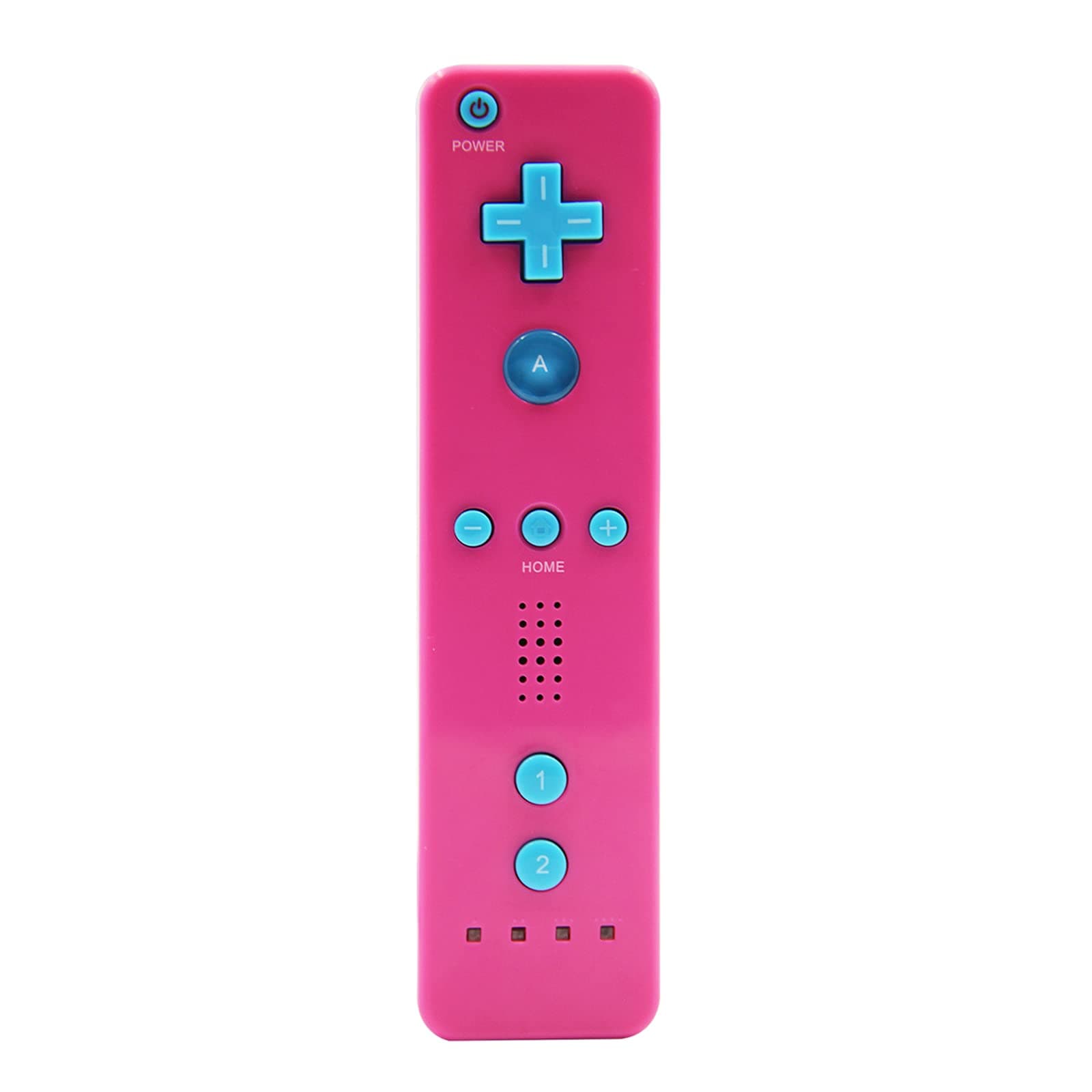 MOLICUI Wii Remote Controller,Wireless Remote Gamepad Controller for Nintend Wii and Wii U,with Silicone Case and Wrist Strap(No Motion Plus),Pink with Blue Back