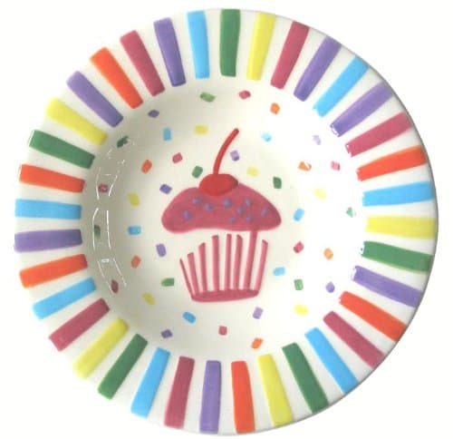 Home ETC Icing and Sprinkles Cupcake Dessert Plates, Set of 4