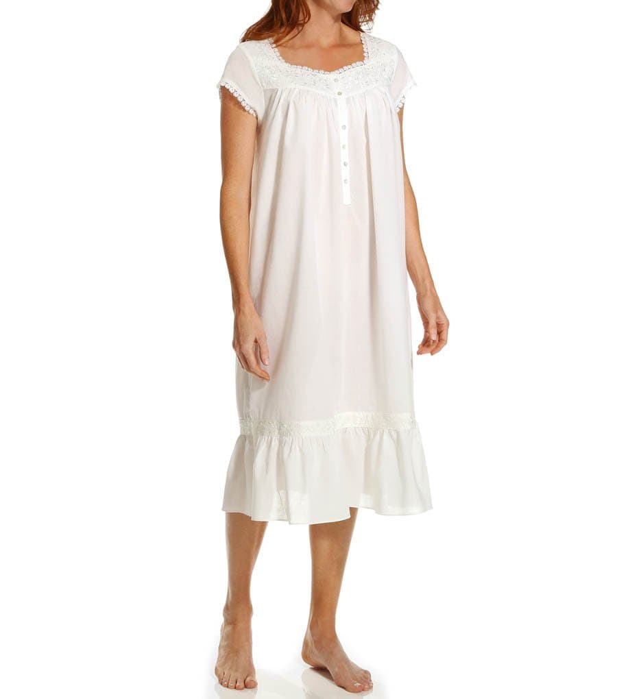 Eileen West Women's Plus-Size Cap-Sleeve Lawn Ballet Nightgown