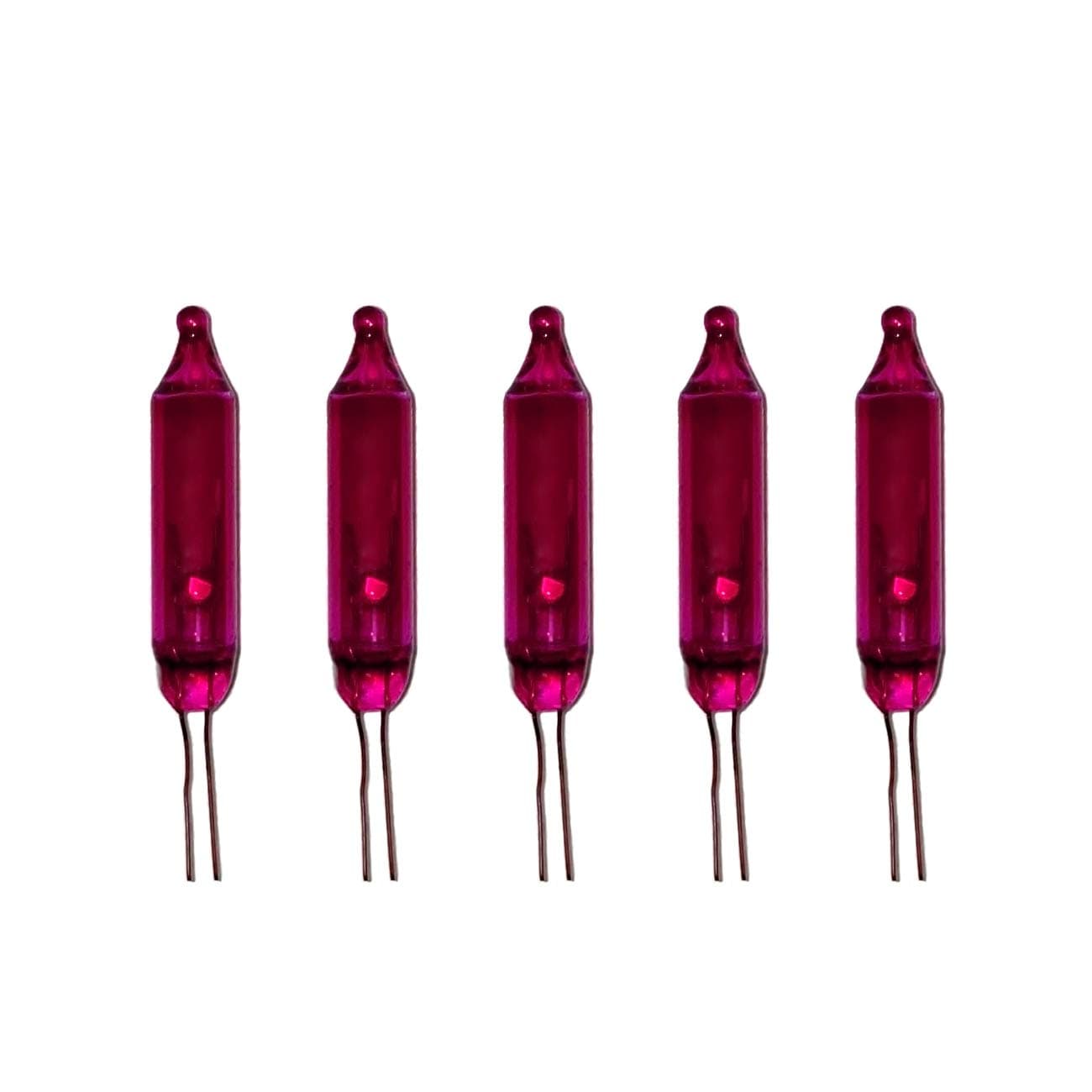 612 Vermont 2.5V Pink Mini Christmas Replacement Bulbs for Christmas Trees and Incandescent String Lights, Pinched Base, 50 Count (0.50 Watt, 200 mA)