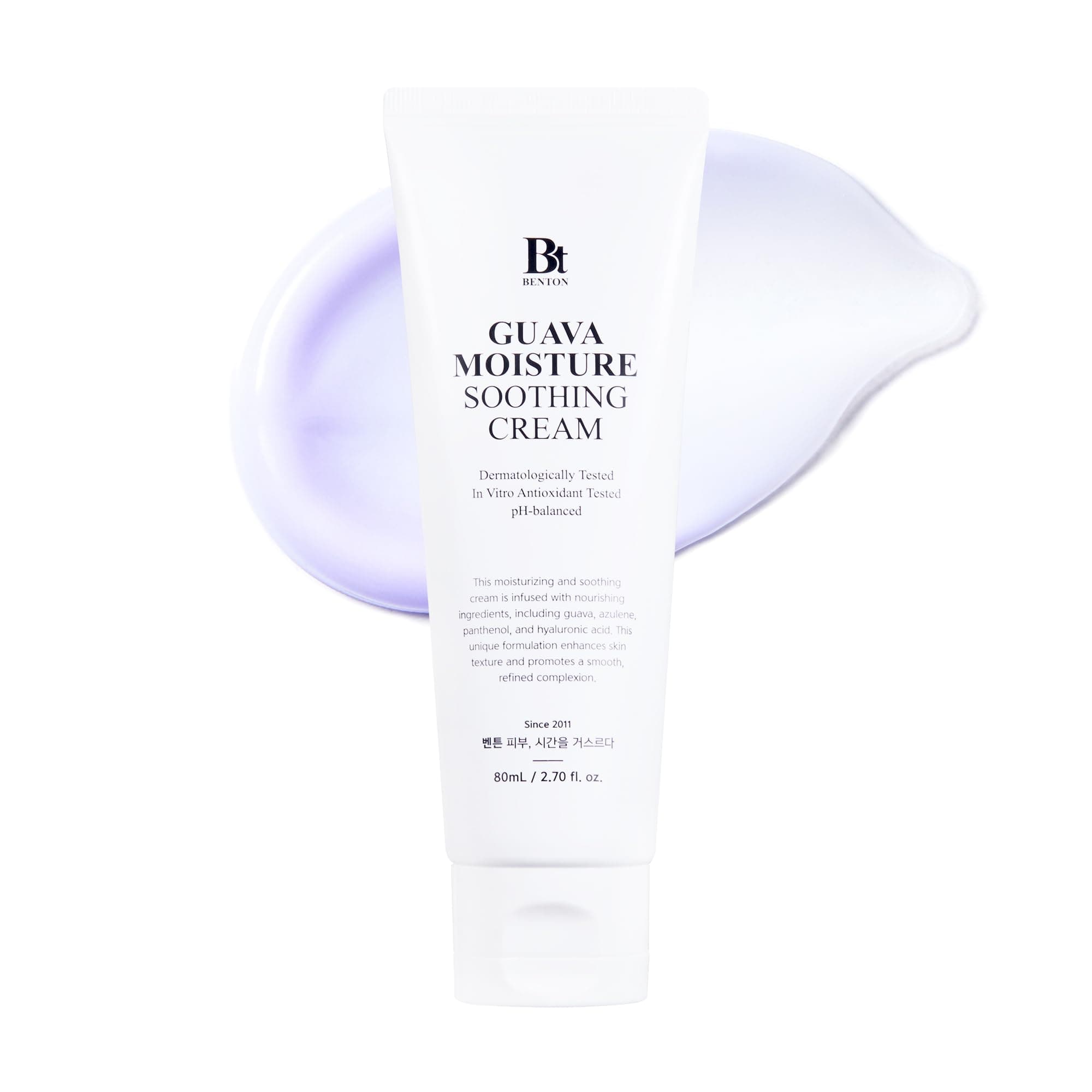 Guava Moisture Soothing Cream - Skin soothing and moisturizing effect for Dry skin types, Sensitive Skin, Not Tested on Animals, Korean Skin Care, 80ml