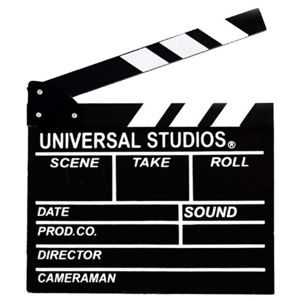 BIGOTTERS Movie Film Clap Board, Hollywood Clapper Board Wooden Film Directors Clapboard Photography Props for Movie Theme Party Decorations Night Party Accessory with Black & White, 12"x11"