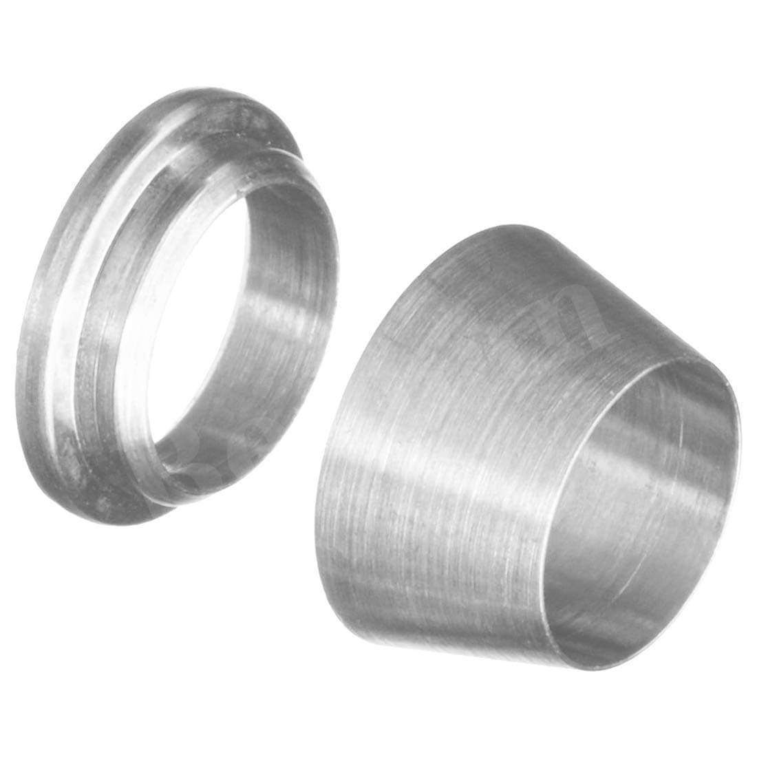 Beduan 304 Stainless Steel Compression Fitting Ferrule Sleeve 3/8" Tube OD Double Ferrule Rings Tubing Fitting（Pack of 5)