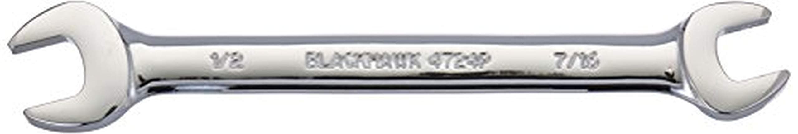 Blackhawk 4724P Open End Wrench, 7/16 x 1/2", Full Polish Finish