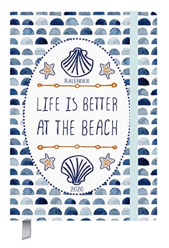 Korsch-Verlag Campus Beach Calendar 2020 – October 2019 to March 2021 Pocket Calendar A5 with Ribbon and Elastic Closure – 18 Month Calendar – 13 cm x 18.5 cm