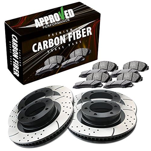 Approved Performance C1456 Front & Rear Kit Performance Drilled/Slotted Brake Rotors and Ceramic Pads Fits V6 Models Only