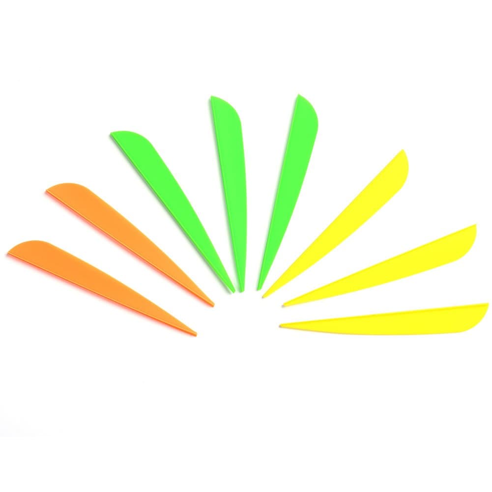 3 Inch Archery Arrow Vanes TPU Fletching Plastic Arrows Vanes for Various Arrows Shafts Archery Shooting Outdoor 34 Pack Yellow 34 Pack Orange and 34 Pack Green