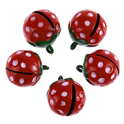 Jocestyle Pet Costume Accessories Dog Cat Small Bells Strawberry Crafts Necklace Pendant (Including 5pcs/set)