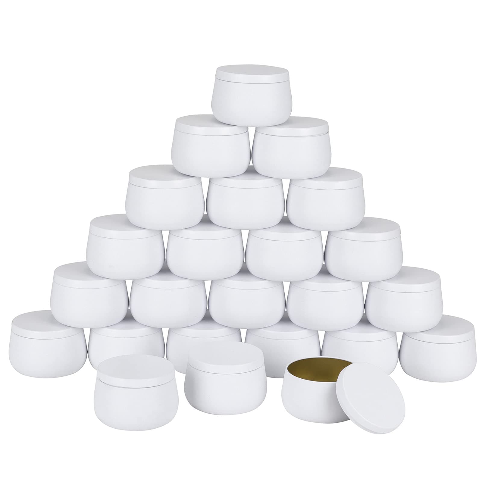 Nothers 8oz Candle tins with lids,White Candle Jars,Bulk Candle tins for Making Candles,Candle Making Jars(24PACK, White)