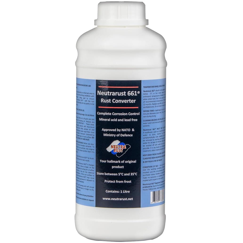 – Rust Converter The Original Water based & Non-Hazardous. MOD & NATO Approved (1 Litre) 10-12 square metres coverage